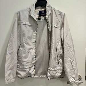 Burberry Light Grey Zip-up Cropped Windbreaker